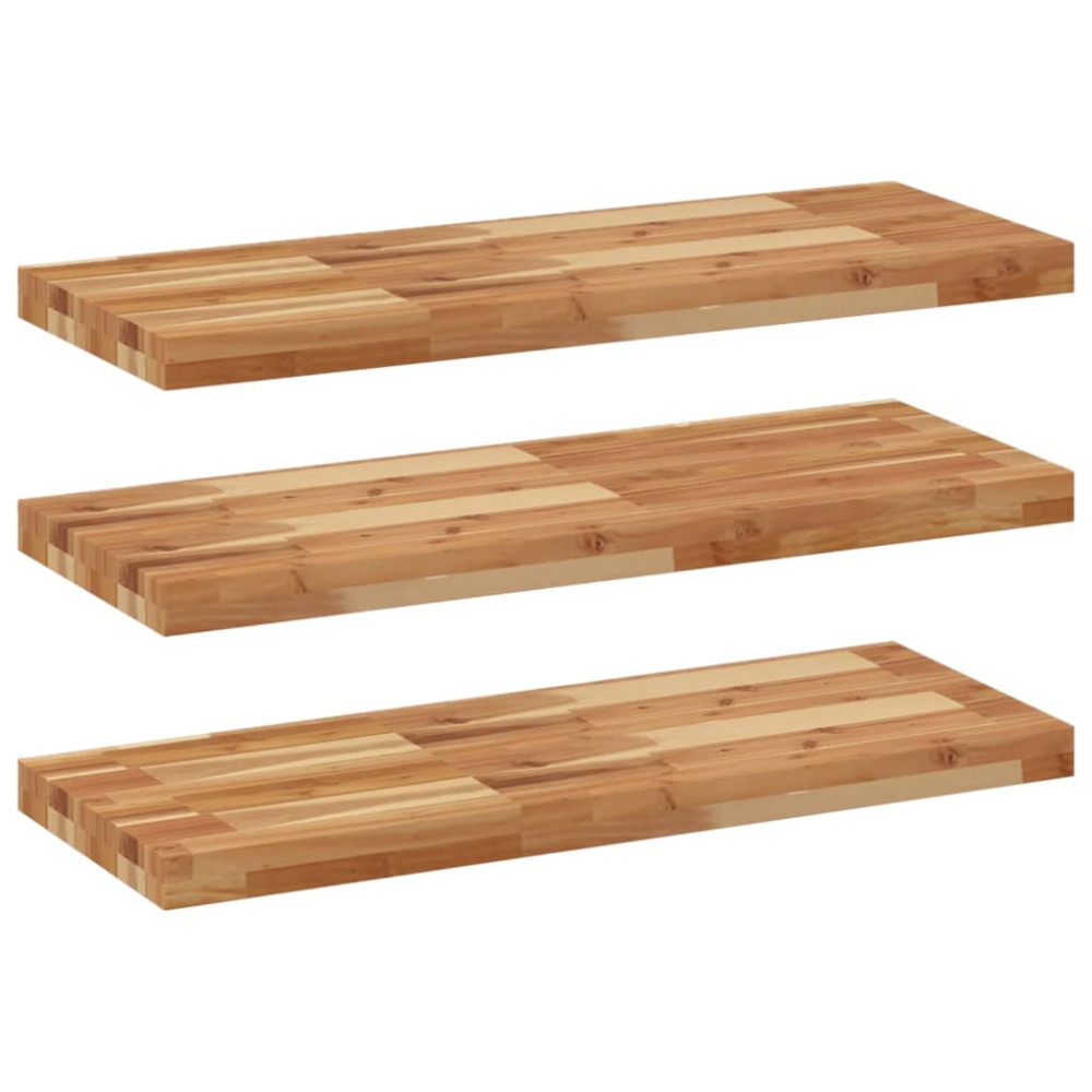 Produktbild för Svävande hyllor 3 st 80x30x4 cm behandlat massivt akaciaträ