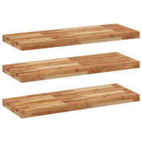 Produktbild för Svävande hyllor 3 st 80x30x4 cm behandlat massivt akaciaträ