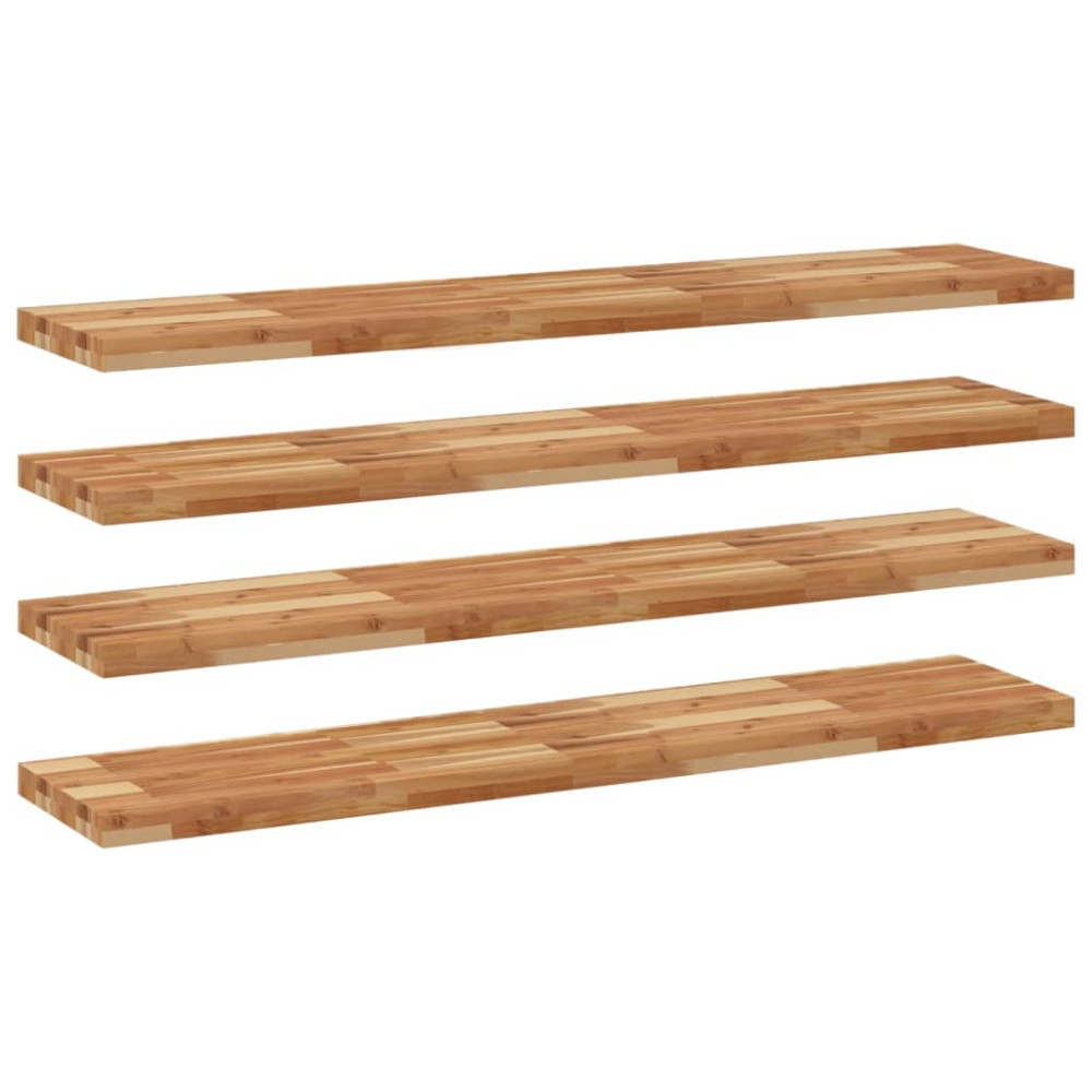 Produktbild för Svävande hyllor 4 st 160x30x4 cm behandlat massivt akaciaträ