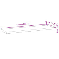 Produktbild för Svävande hylla 140x40x4 cm behandlat massivt akaciaträ