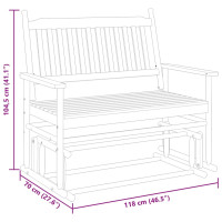 Produktbild för Gungbänk brun 118x70x104,5 cm massivt poppelträ