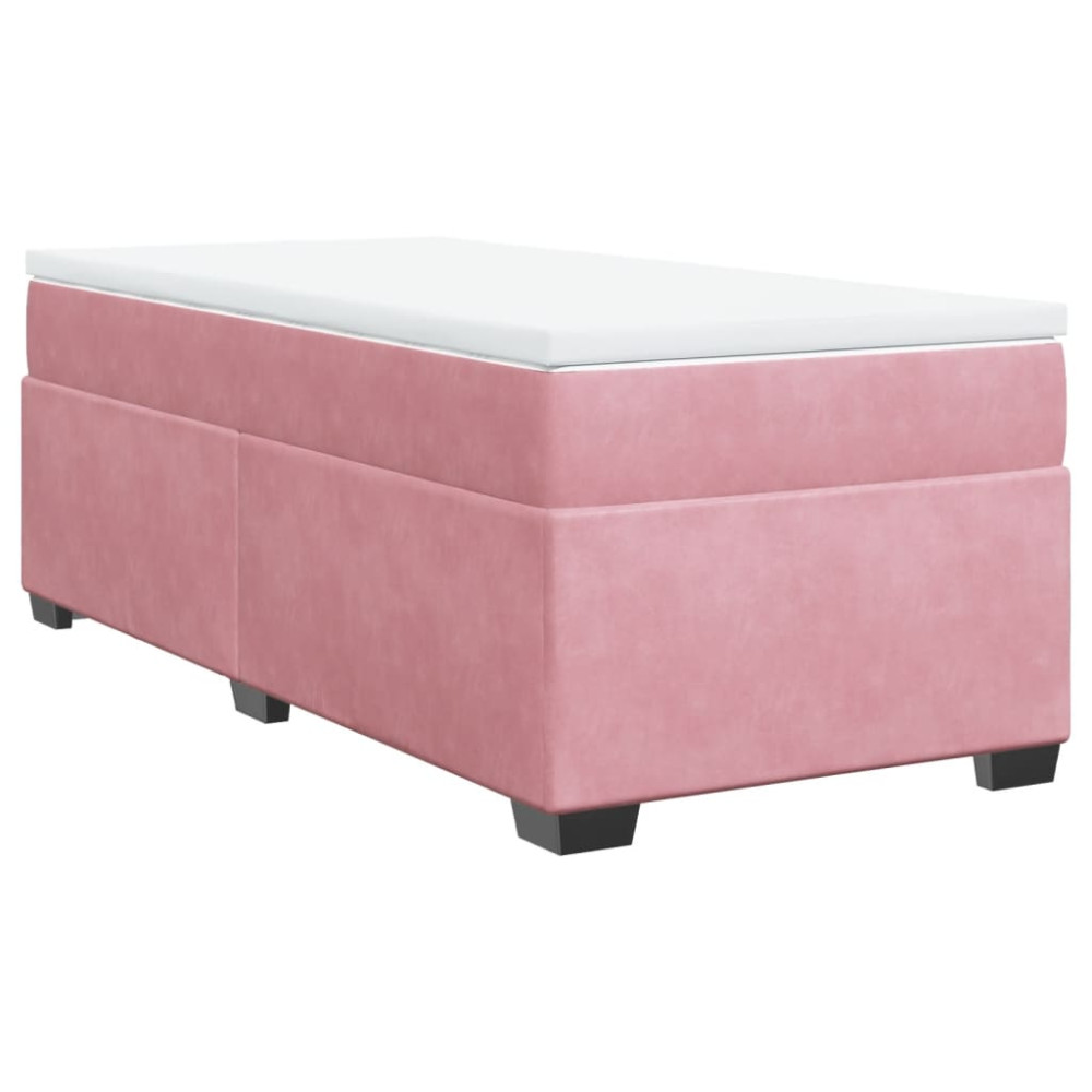 Produktbild för Ramsäng med madrass rosa 80x200 cm sammet