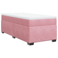 Produktbild för Ramsäng med madrass rosa 80x200 cm sammet