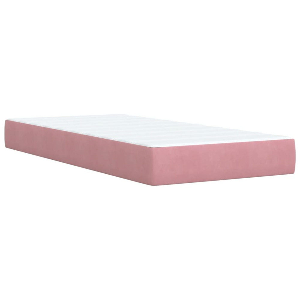 Produktbild för Ramsäng med madrass rosa 80x200 cm sammet