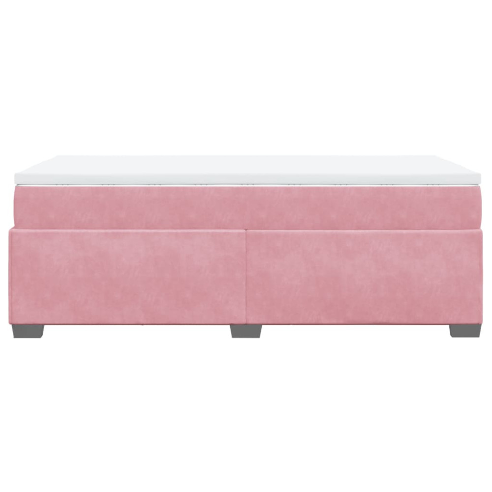 Produktbild för Ramsäng med madrass rosa 80x200 cm sammet