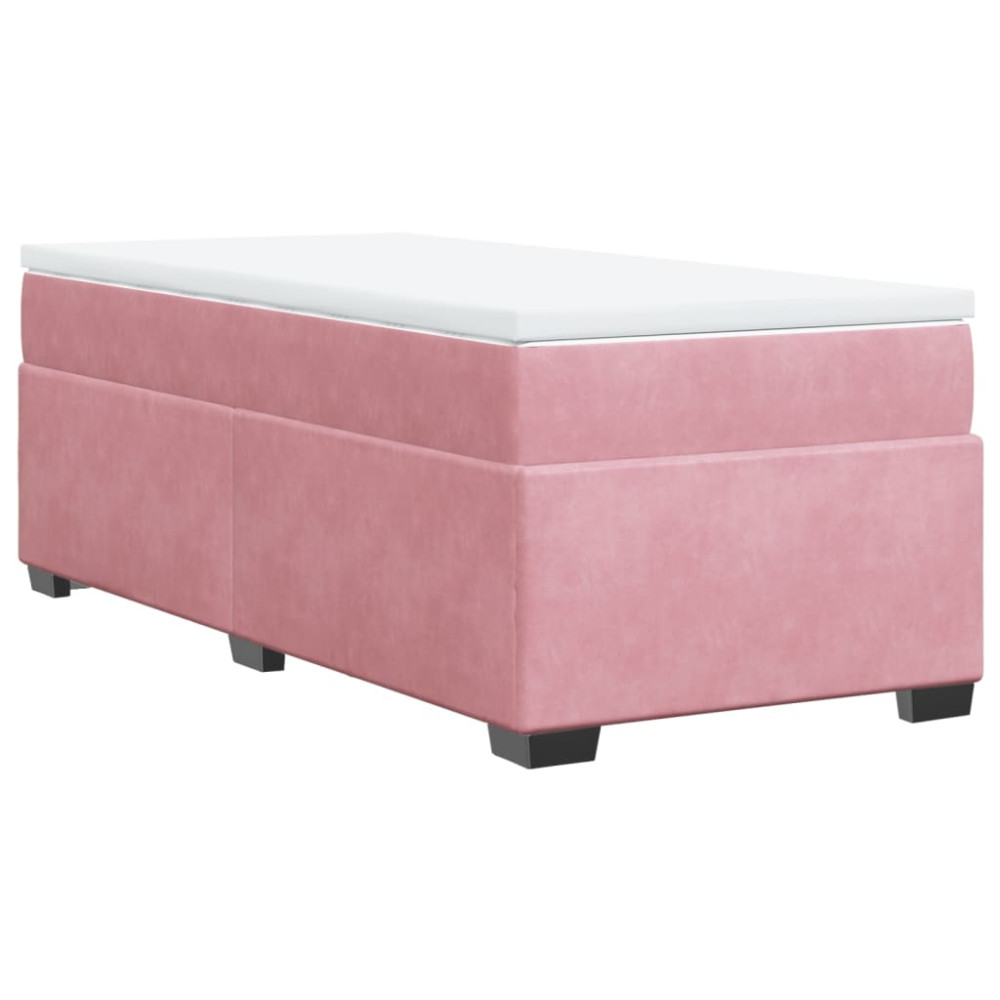 Produktbild för Ramsäng med madrass rosa 80x200 cm sammet