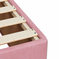 Produktbild för Ramsäng med madrass rosa 80x200 cm sammet