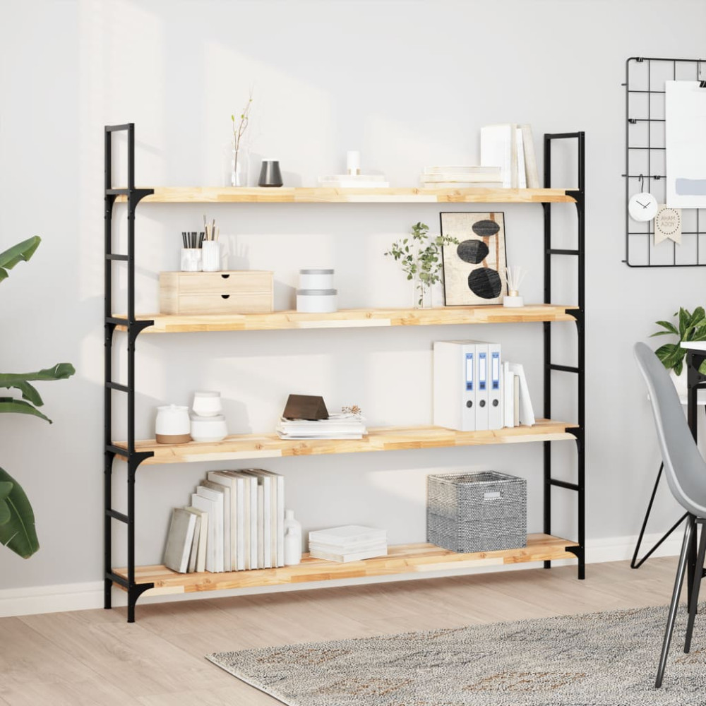 Produktbild för Svävande hyllor 2 st 140x20x4 cm obehandlat massivt akaciaträ