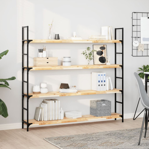 vidaXL Svävande hyllor 2 st 140x20x4 cm obehandlat massivt akaciaträ