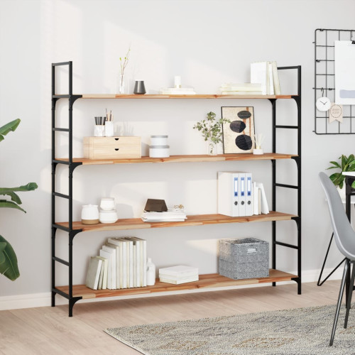 vidaXL Svävande hyllor 2 st 140x30x2 cm behandlat massivt akaciaträ