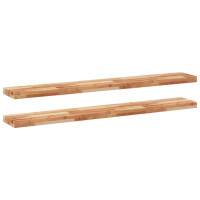 Produktbild för Svävande hyllor 2 st 120x20x4 cm behandlat massivt akaciaträ