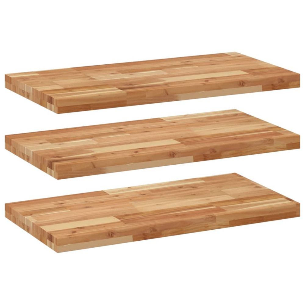 Produktbild för Svävande hyllor 3 st 80x40x4 cm behandlat massivt akaciaträ