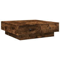 Produktbild för Soffbord rökfärgad ek 90x90x28 cm konstruerat trä