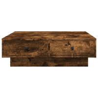 Produktbild för Soffbord rökfärgad ek 90x90x28 cm konstruerat trä