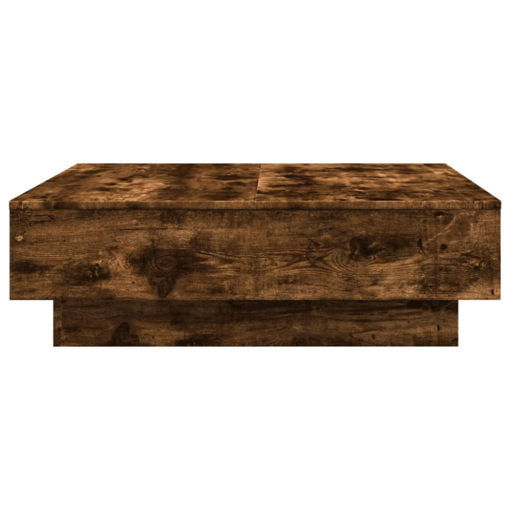 Produktbild för Soffbord rökfärgad ek 90x90x28 cm konstruerat trä