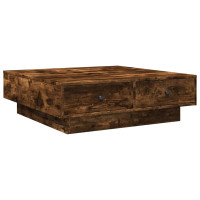 Produktbild för Soffbord rökfärgad ek 90x90x28 cm konstruerat trä
