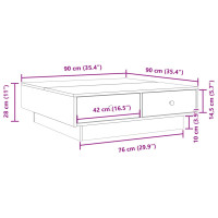 Produktbild för Soffbord brun ek 90x90x28 cm konstruerat trä