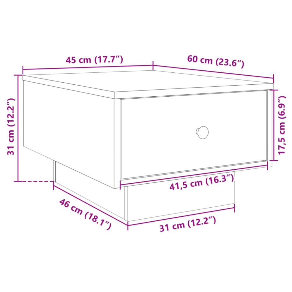 Produktbild för Soffbord grå sonoma 60x45x31 cm konstruerat trä