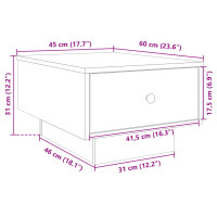 Produktbild för Soffbord grå sonoma 60x45x31 cm konstruerat trä