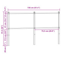 Produktbild för Sänggavel brun ek 150 cm konstruerat trä och stål