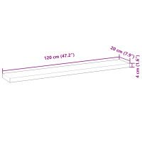 Produktbild för Svävande hyllor 4 st 120x20x4 cm obehandlat massivt akaciaträ