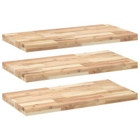 Produktbild för Svävande hyllor 3 st 100x40x4 cm obehandlat massivt akaciaträ