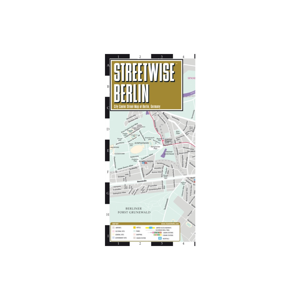 Produktbild för Streetwise Berlin Map - Laminated City Center Street Map of Berlin, Germany