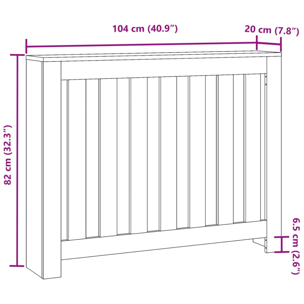 Produktbild för Elementskydd rökfärgad ek 104x20x82 cm konstruerat trä