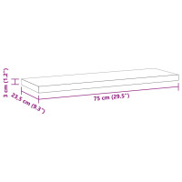 Produktbild för Vägghyllor 2 st 75x23,5x3 cm svart rostfritt stål