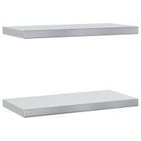 Produktbild för Vägghyllor 2 st 50x23,5x3 cm silver rostfritt stål