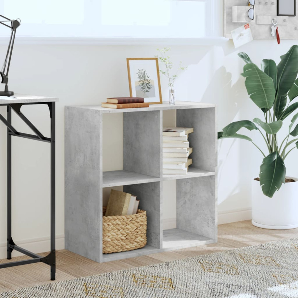 Produktbild för Bokhylla betonggrå 68,5x32x68,5 cm konstruerat trä