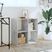 Produktbild för Bokhylla betonggrå 68,5x32x68,5 cm konstruerat trä