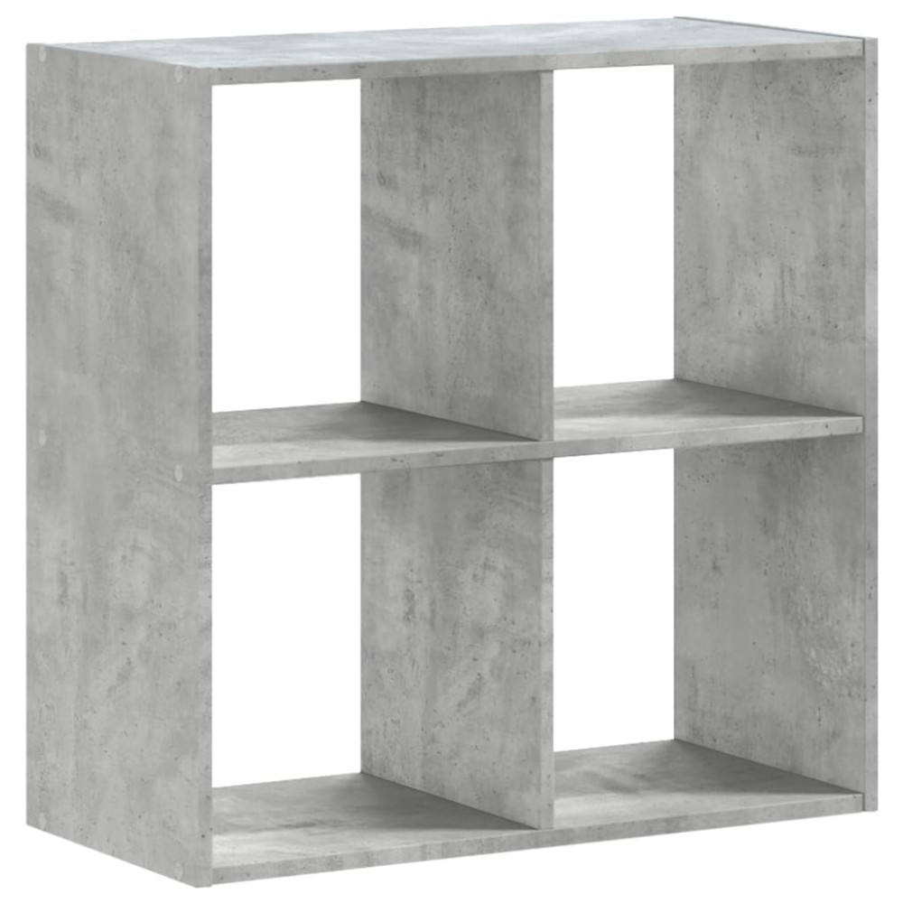 Produktbild för Bokhylla betonggrå 68,5x32x68,5 cm konstruerat trä