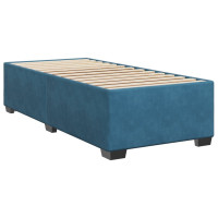Produktbild för Ramsäng med madrass blå 90x200 cm sammet