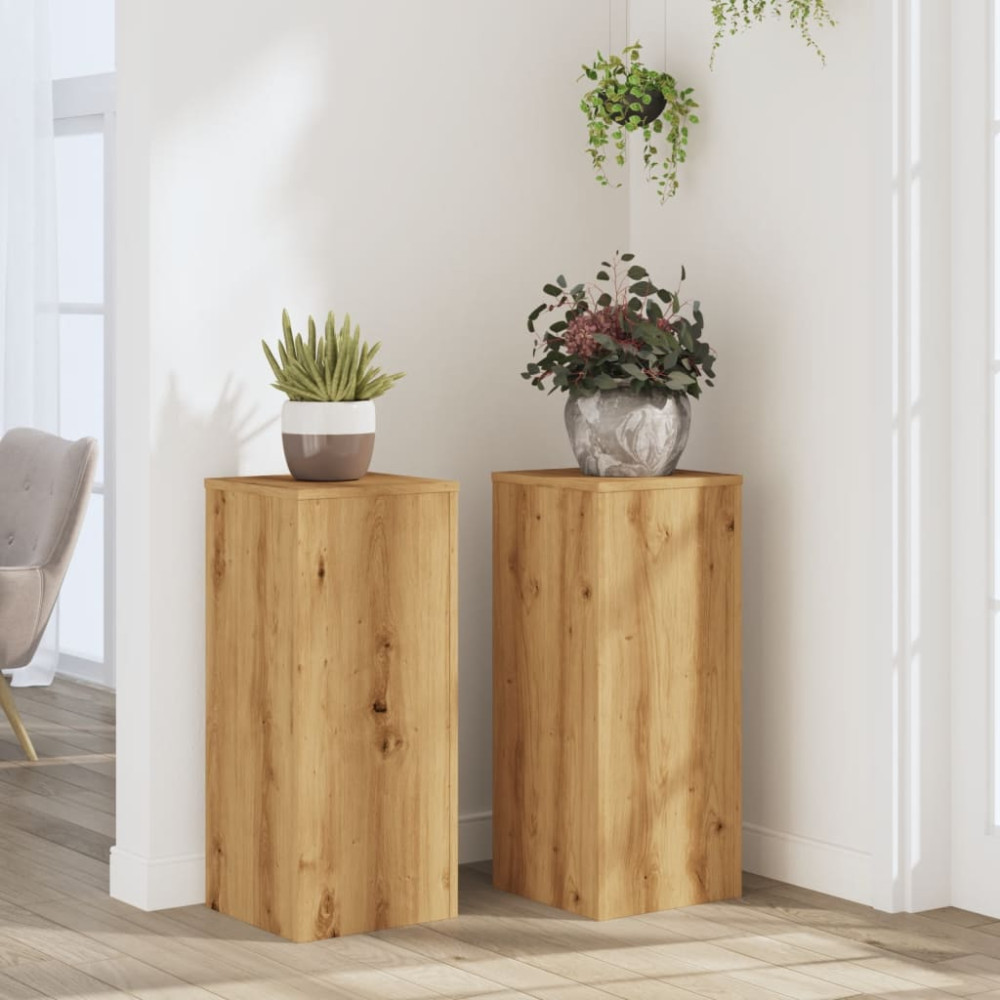 Produktbild för Växtställ 2 st ek 30x30x70 cm konstruerat trä