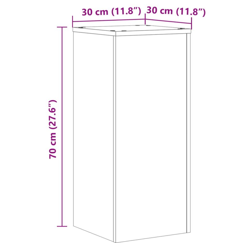 Produktbild för Växtställ 2 st ek 30x30x70 cm konstruerat trä