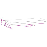 Produktbild för Vägghyllor 2 st 75x30x3 cm svart rostfritt stål