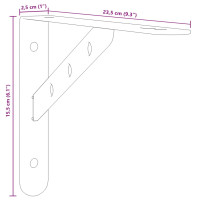 Produktbild för Hyllfästen 4 st 23,5x2,5x15,5 cm silver rostfritt stål