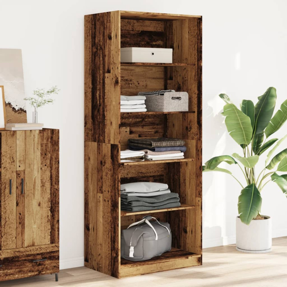 Produktbild för Garderob åldrat trä 80x50x200 cm konstruerat trä