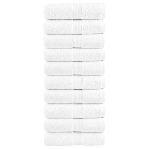 vidaXL Premium gästhanddukar SOLUND 10 st vit 30x50cm 600gsm