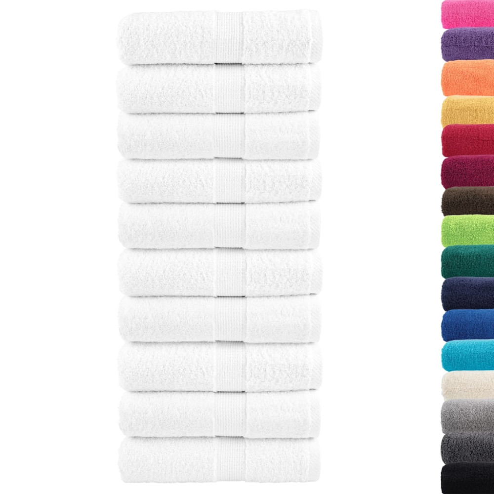 Produktbild för Premium gästhanddukar SOLUND 10 st vit 30x50cm 600gsm