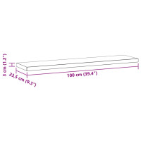 Produktbild för Vägghyllor 2 st 100x23,5x3 cm silver rostfritt stål