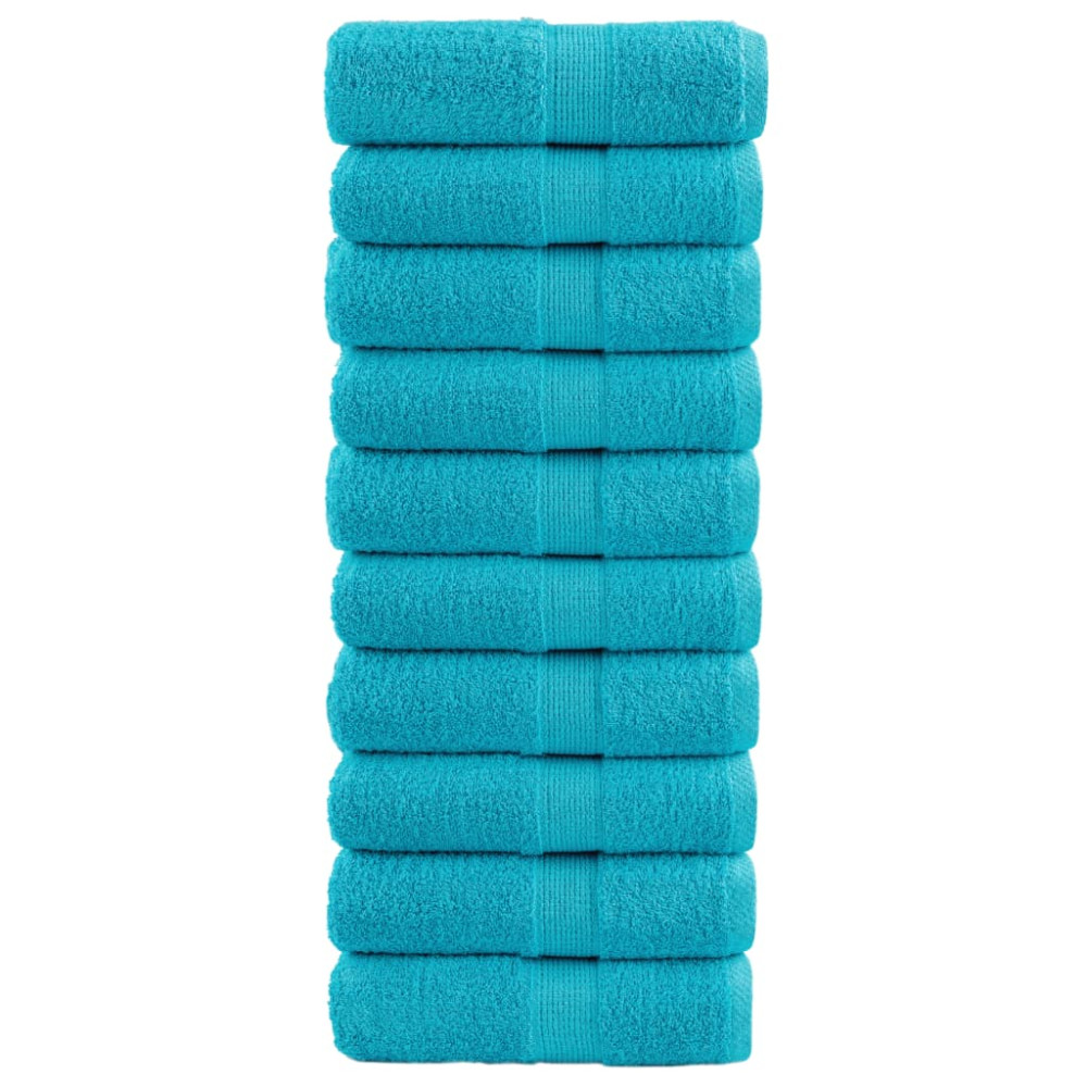 Produktbild för Premium gästhanddukar SOLUND 10 st turkos 30x50 cm 600 gsm