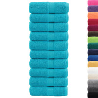 Produktbild för Premium gästhanddukar SOLUND 10 st turkos 30x50 cm 600 gsm