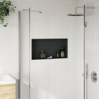 Produktbild för Duschnisch matt svart 62x32x9 cm rostfritt stål