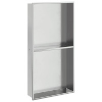 Produktbild för Duschnisch borstad silver 32x62x9 cm rostfritt stål