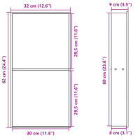 Produktbild för Duschnisch borstad silver 32x62x9 cm rostfritt stål