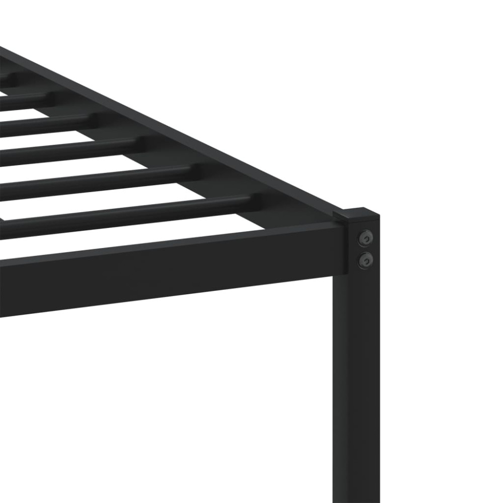 Produktbild för Sängram utan madrass metall rökfärgad ek 193x203 cm