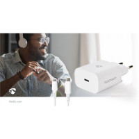 Produktbild för Laddare Vägg NEDIS 20 W USB-C/Lightning