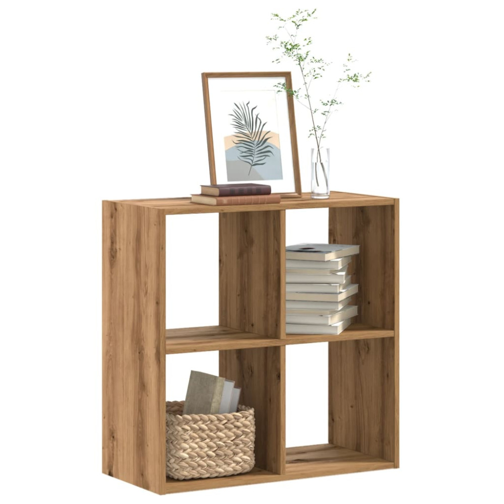 Produktbild för Bokhylla ek 68,5x32x68,5 cm konstruerat trä